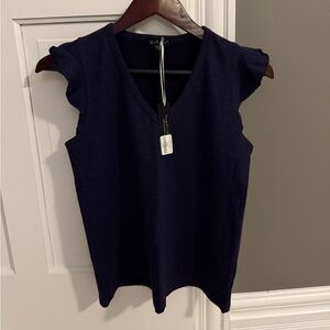 NWT Navy flutter sleeve tank